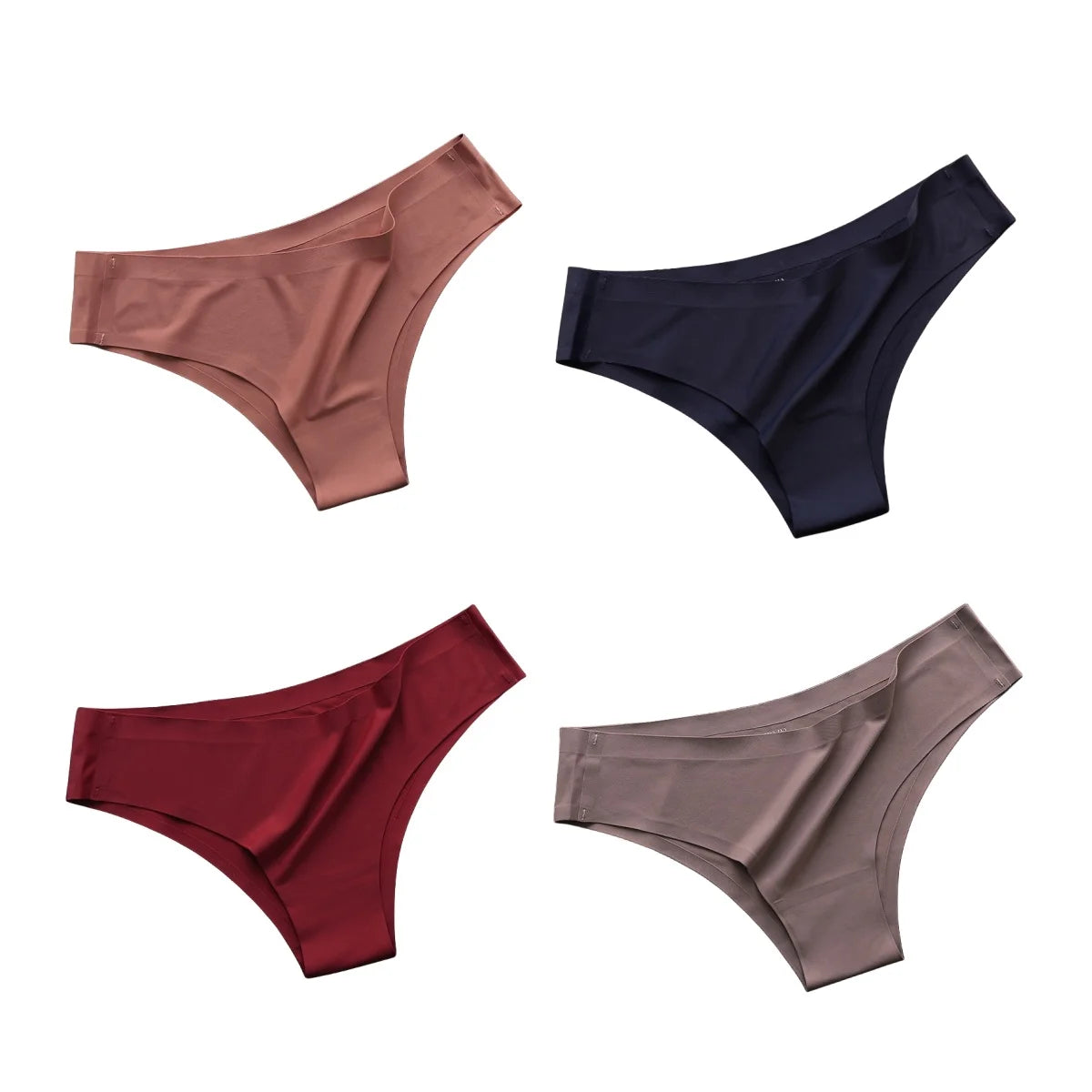 Seamless Brazilian Panties 4PCS Ice Silk Low Rise Briefs