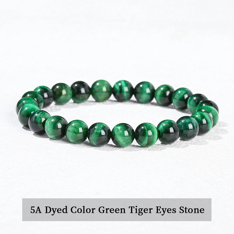 Natural Stone Bead Bracelet – Crystal Gemstone Stretch Bracelet