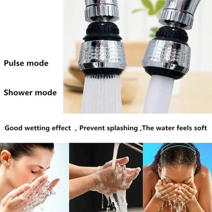 360° Rotatable Faucet Extender – 2-Mode Water Saving Aerator