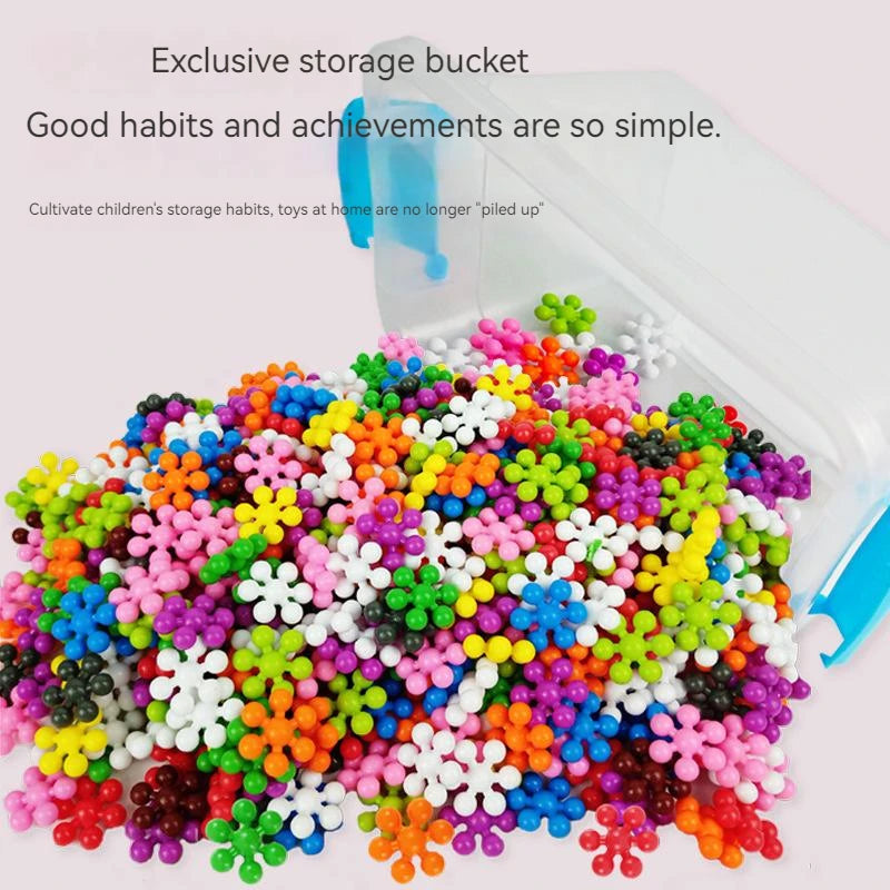 Plum Blossom Building Blocks Colorful Snowflake STEM Construction Toy