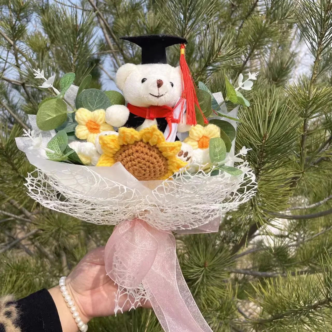 Cartoon Graduation Plush Bouquet Soft Stuffed Doll Gift