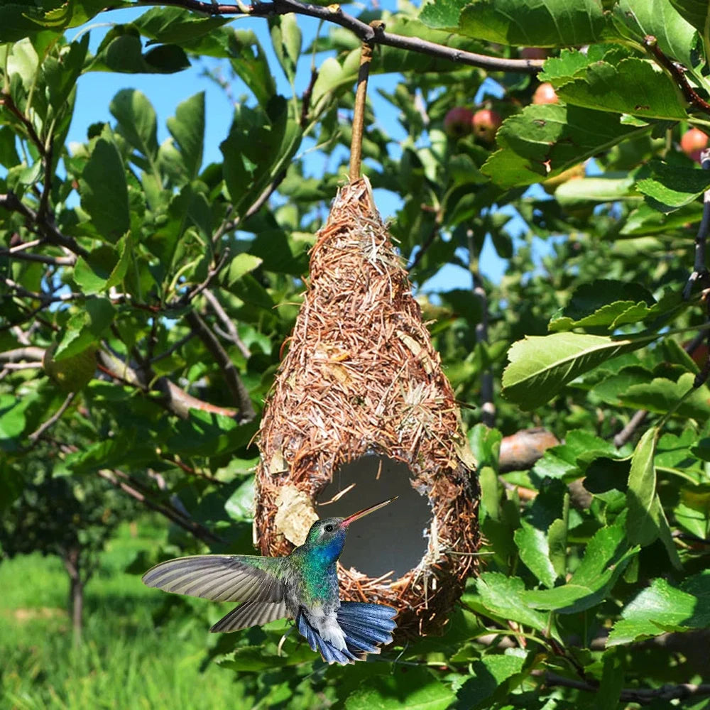 Handwoven Bird House Natural Grass Hanging Bird Nest