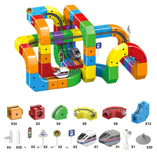 Train Track Building Set – 3D Cube Track