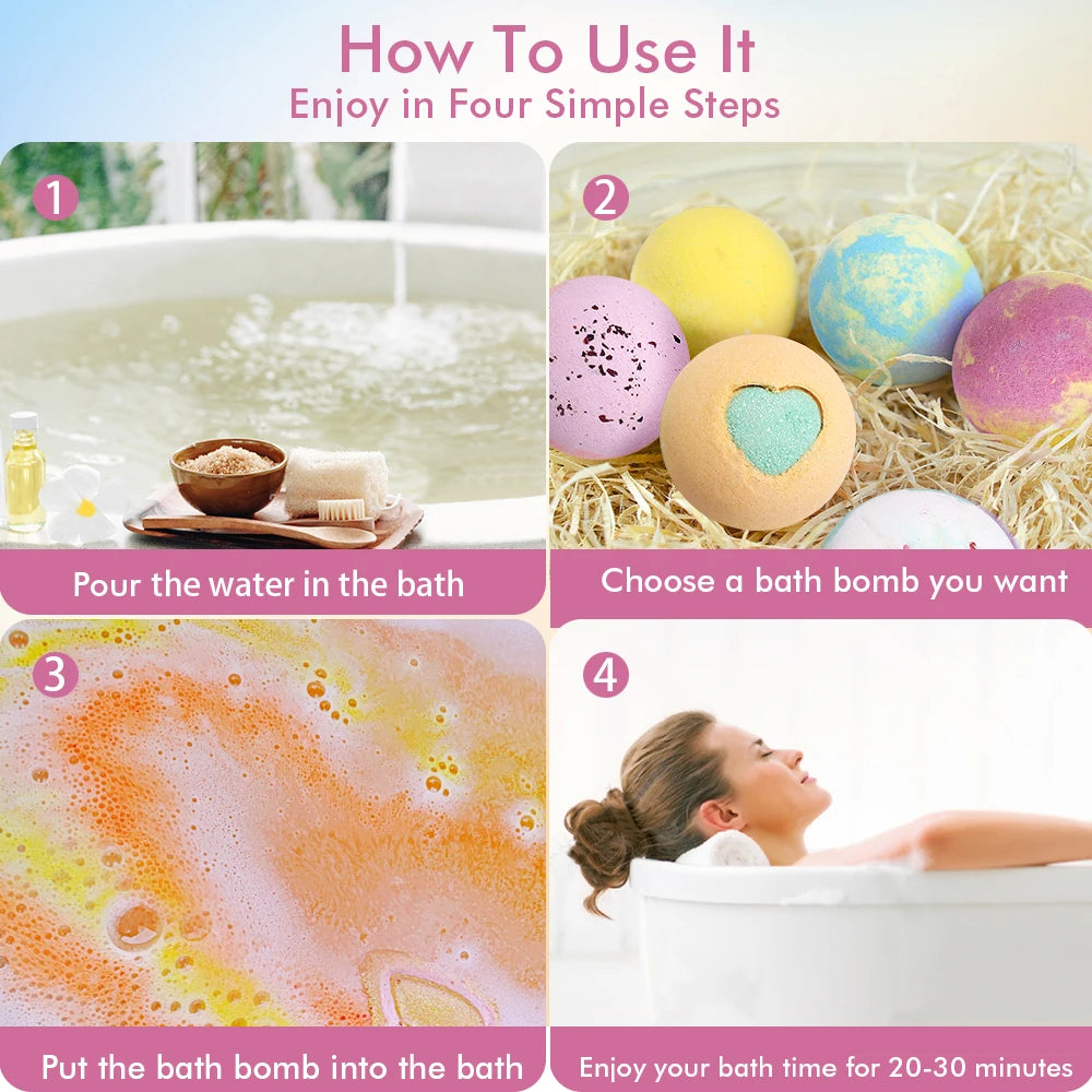 Bath Bomb Gift Set 12 Pack Handmade Aromatherapy Spa Bombs