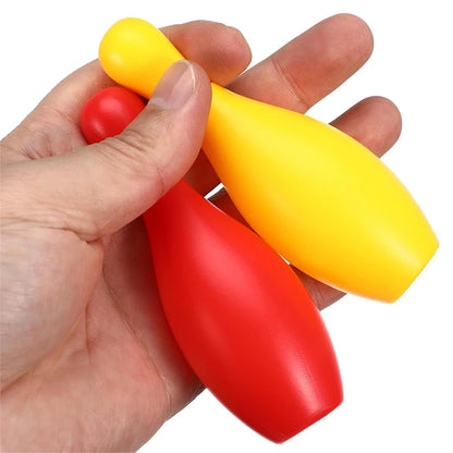 Bowling Set Plastic color 2Ball and 10Pins Bowling Games Outdoor Sports Indoor Exercise Ball Gutterball Funny Bowling Set TMZ