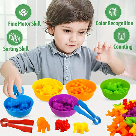 Counting Animal Toys Matching Sorting Game for Kids 3+