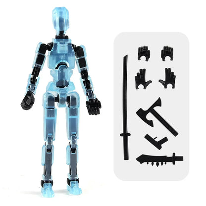 T13 Multi-Joint Robot Action Figure with Dog – 14cm Poseable Model