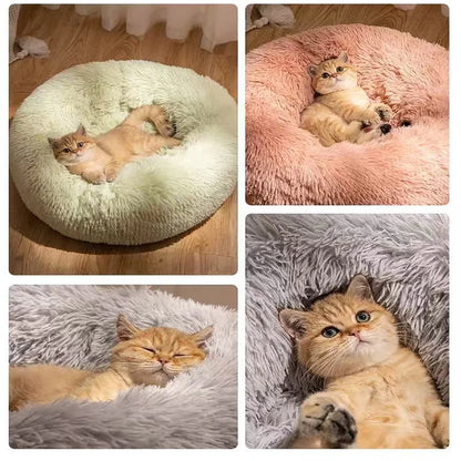 Donut Cat Bed – Plush Washable Round Pet Bed for Dogs