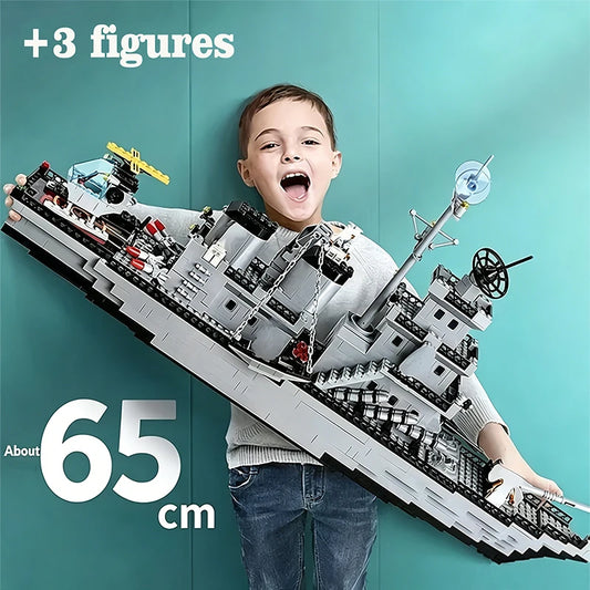 65CM Navy Warship Building Blocks – 6-in-1 Army Ship Model