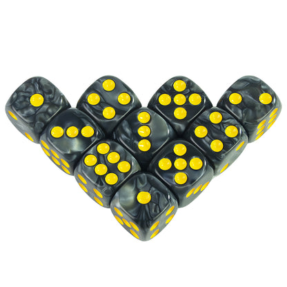 Acrylic Dice Set 10 Piece 16mm Marble D6 Game Dice