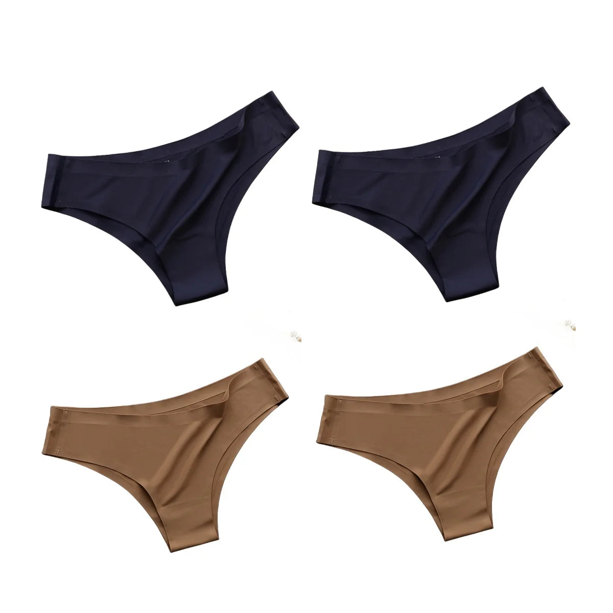 Seamless Brazilian Panties 4PCS Ice Silk Low Rise Briefs
