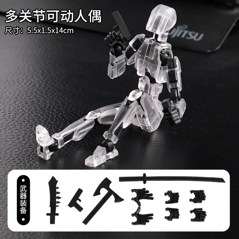 T13 Multi-Joint Robot Action Figure with Dog – 14cm Poseable Model