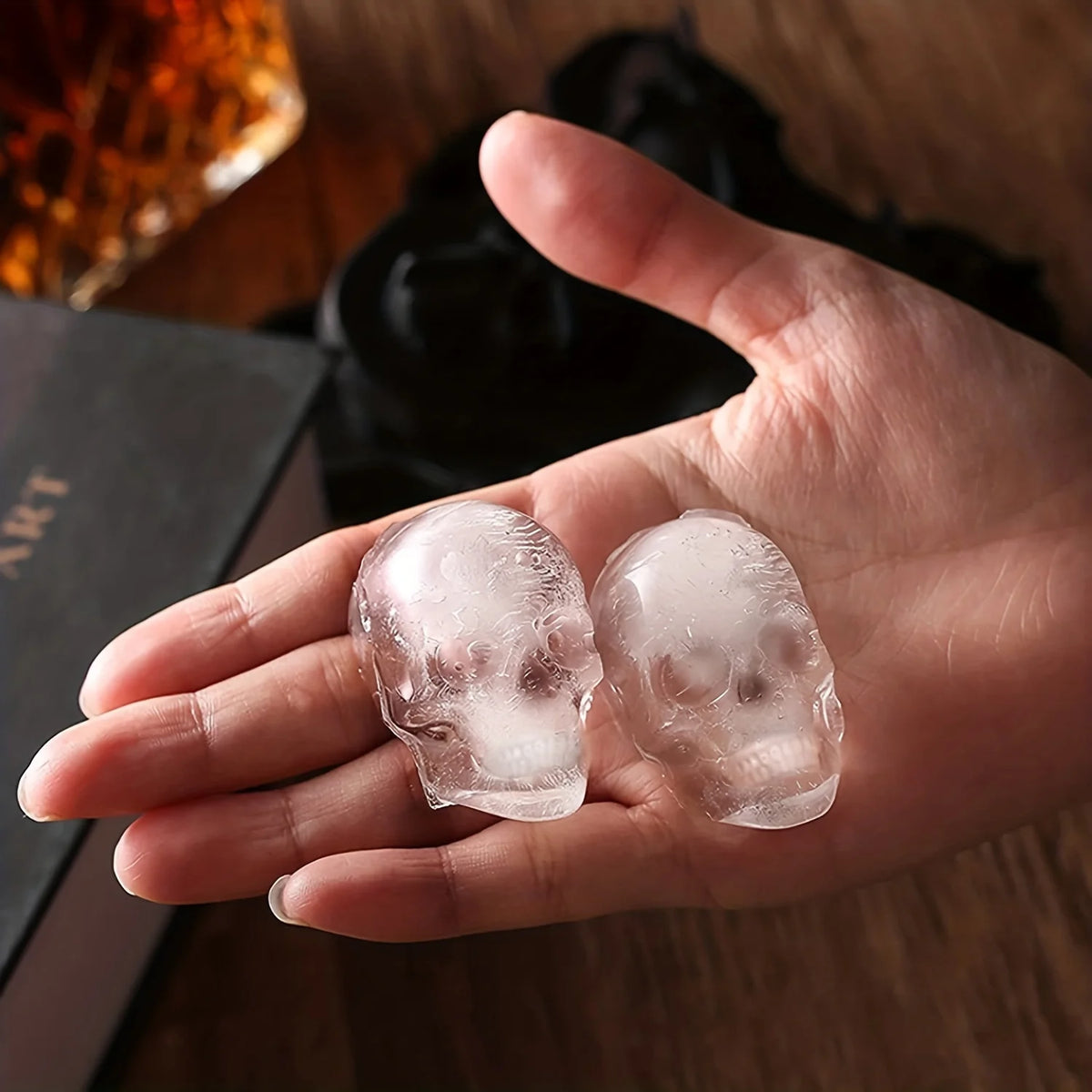 Skull Ice Ball Mold – 3D Silicone Horror Ice Cube Tray