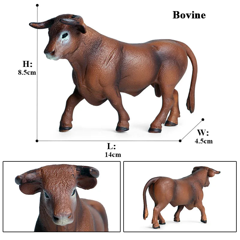 Farm Animal Figures Cow Calf Bull Buffalo PVC Model Toy