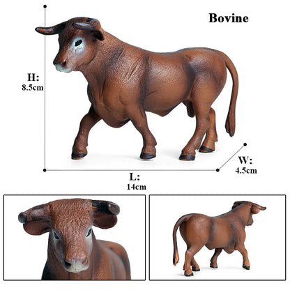 Farm Animal Figures Cow Calf Bull Buffalo PVC Model Toy