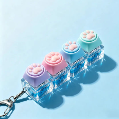 LED Keyboard Keychain Fidget Toy Crystal Clicker Sensory Gadget