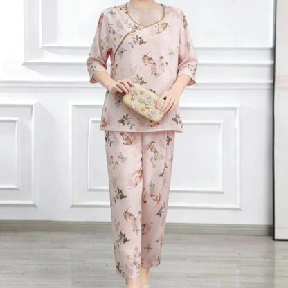 Women's Cotton Sleepwear Set – Summer Two-Piece Pajamas