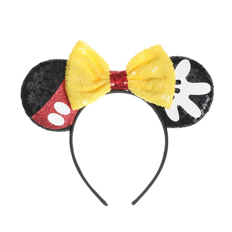 Mouse Ears Headband with Sequin Bow for Parties & Cosplay