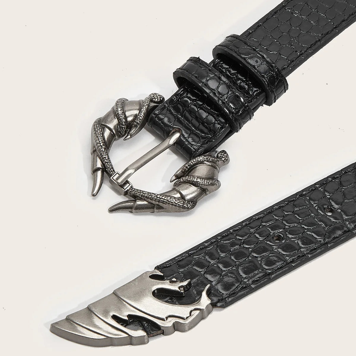 Black Punk Gothic Belt For Men Cool Waistband Gothic Accessories Chic PU Jeans Belt Plus Size Y2K Decoration Halloween Gift