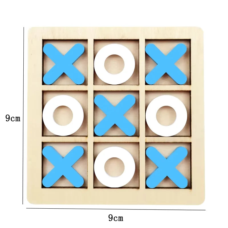 Wooden Tic Tac Toe Game Montessori XO Puzzle Board Toy