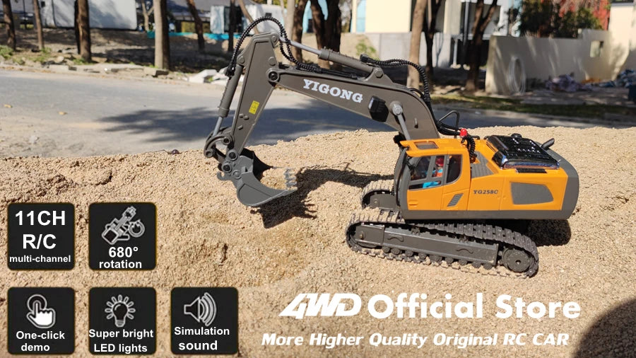 4WD RC Excavator Dump Truck Bulldozer 1:20 Remote Control Toy