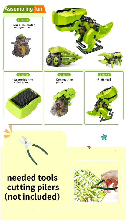Dinosaur Solar STEM Toy – DIY Educational Science Car Kit