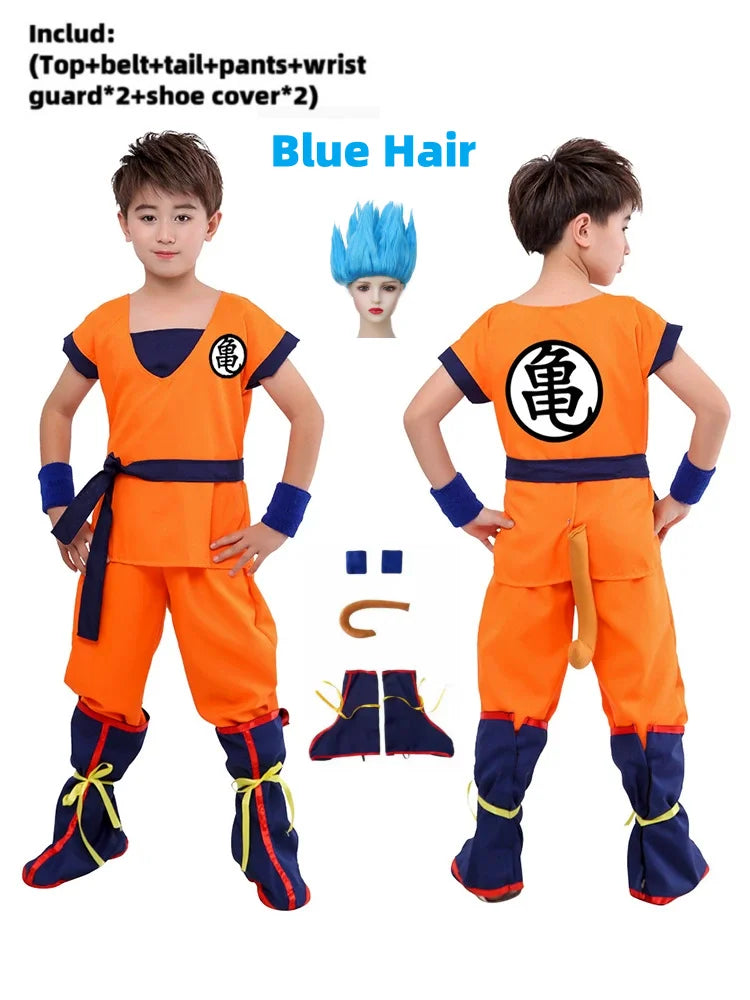 Kids Roku Cosplay Costume Saiyan Anime Outfit Set