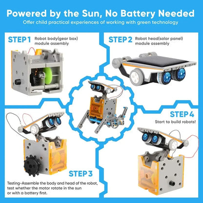 STEM 13-in-1 Education Solar Robot Toys DIY Building Science Experiment Kit for Kids Age 8-12 Solar Powered By Sun Robot Kits