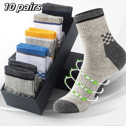Men's Bamboo Fiber Socks Breathable Crew Sports Socks