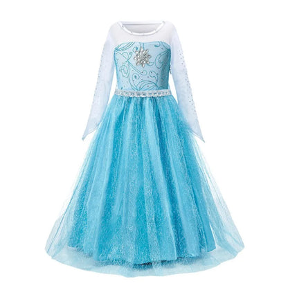Girls Princess Dress Elsa Anna Kids Cosplay Costume
