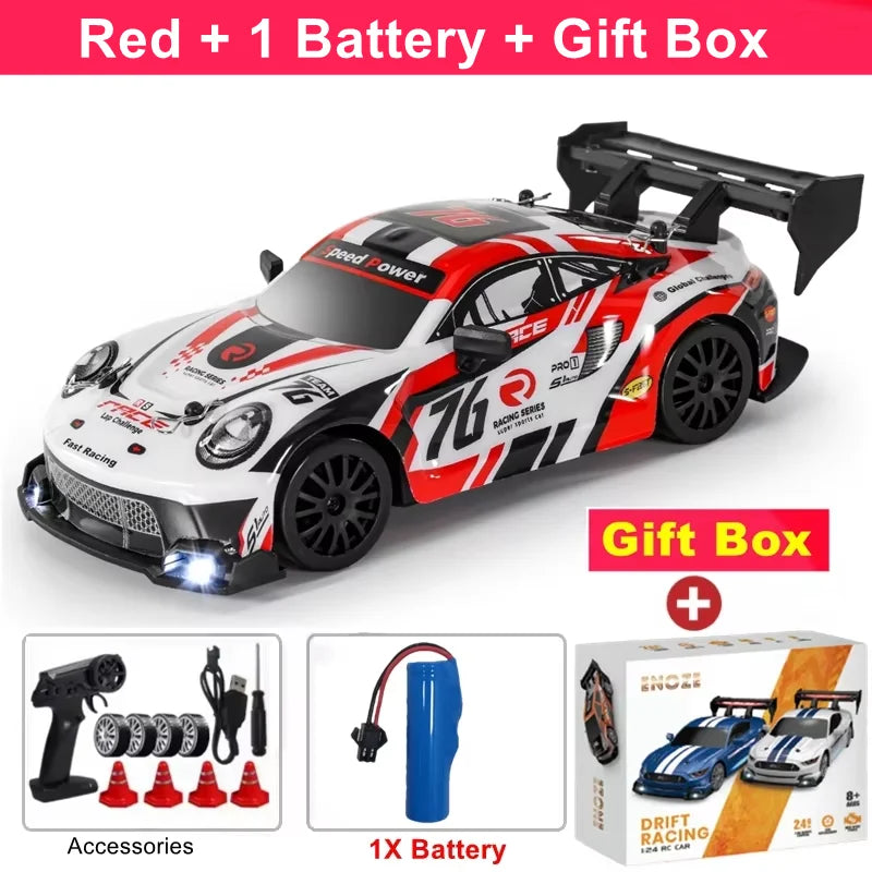 1:24 4WD RC Drift Racing Car with LED Lights – High Speed Remote Control Car
