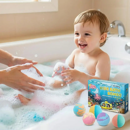 Kids Bath Bomb Gift Set Colorful Fizzy Spa Balls 6 Pack