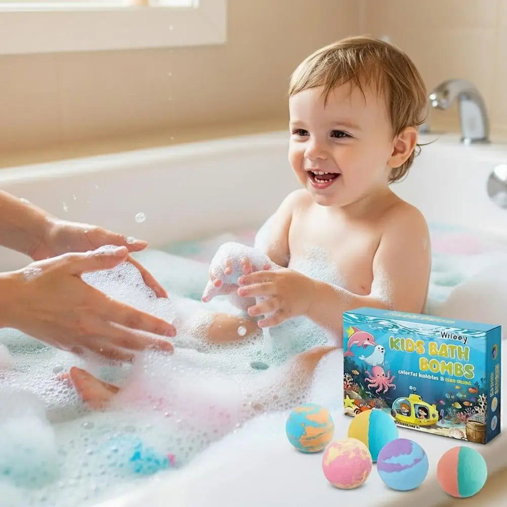 Kids Bath Bomb Gift Set Colorful Fizzy Spa Balls 6 Pack