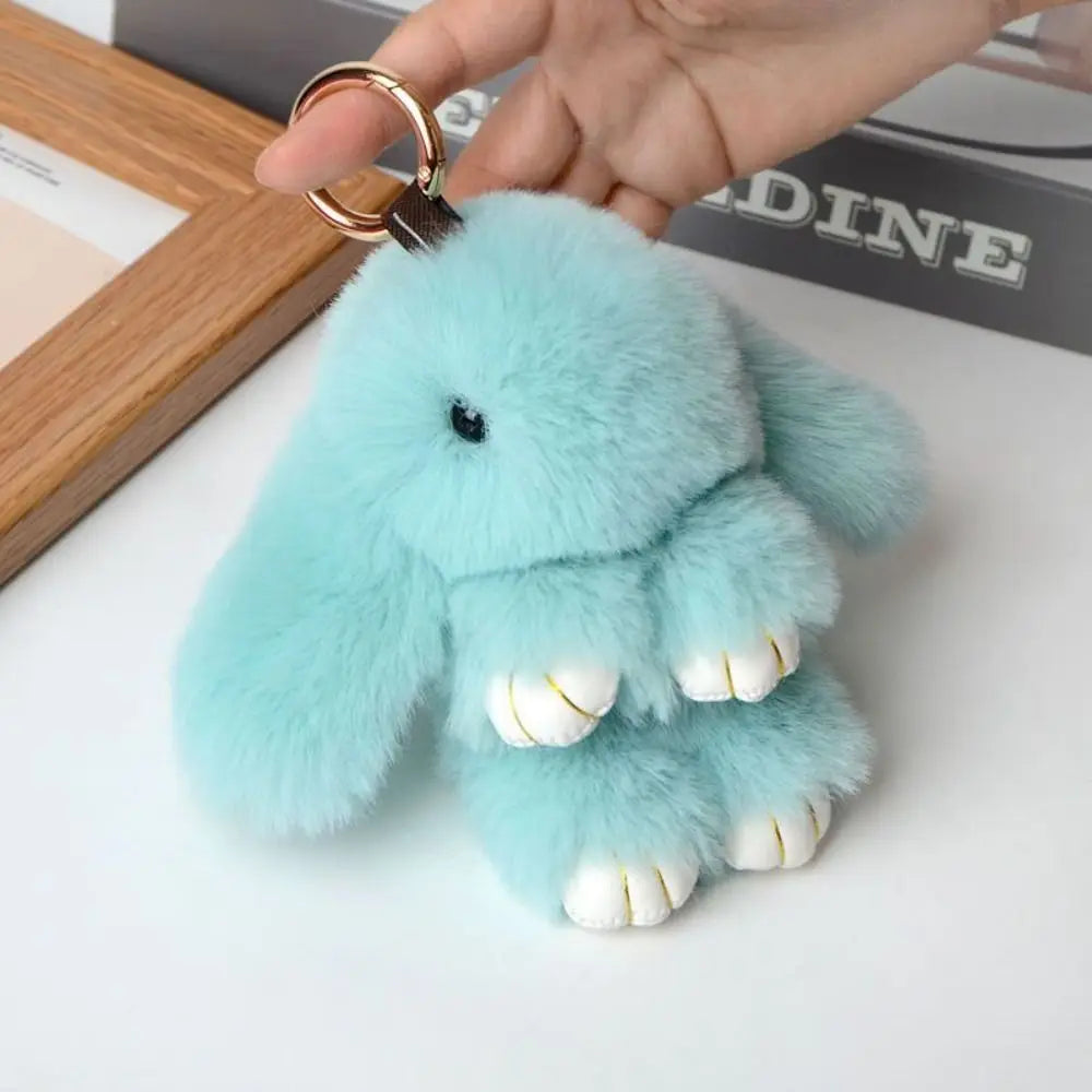 Cute Bunny Plush Keychain Soft Rabbit Bag Charm Toy