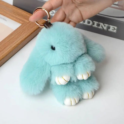 Cute Bunny Plush Keychain Soft Rabbit Bag Charm Toy