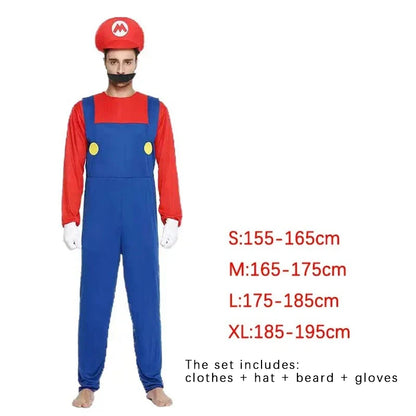 Super Luigi Costume Adult Cosplay Jumpsuit Dress Set