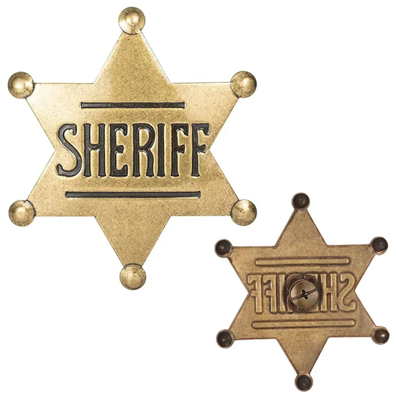 Sheriff Badge Brooch Metal Deputy Star Costume Pin