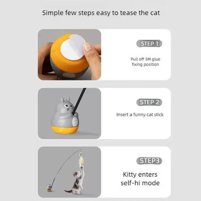 Cat Teaser Wand with Bell & Feather – Interactive Toy