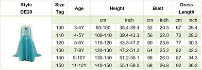 Girls Princess Dress Elsa Anna Kids Cosplay Costume