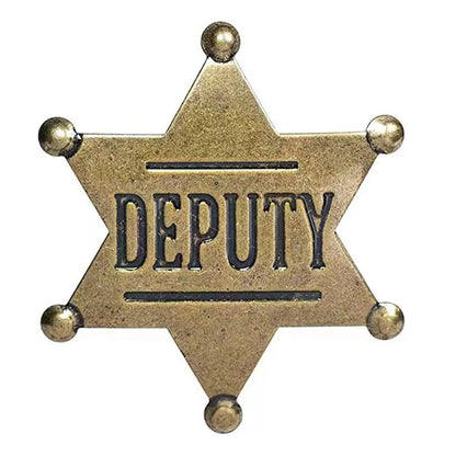 Sheriff Badge Brooch Metal Deputy Star Costume Pin