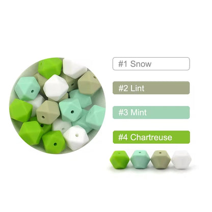 Silicone Hexagon Beads 10pcs Food Grade DIY Jewelry Making