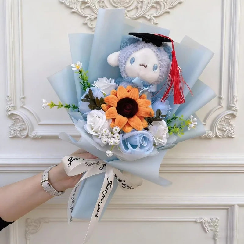 Cartoon Graduation Plush Bouquet Soft Stuffed Doll Gift
