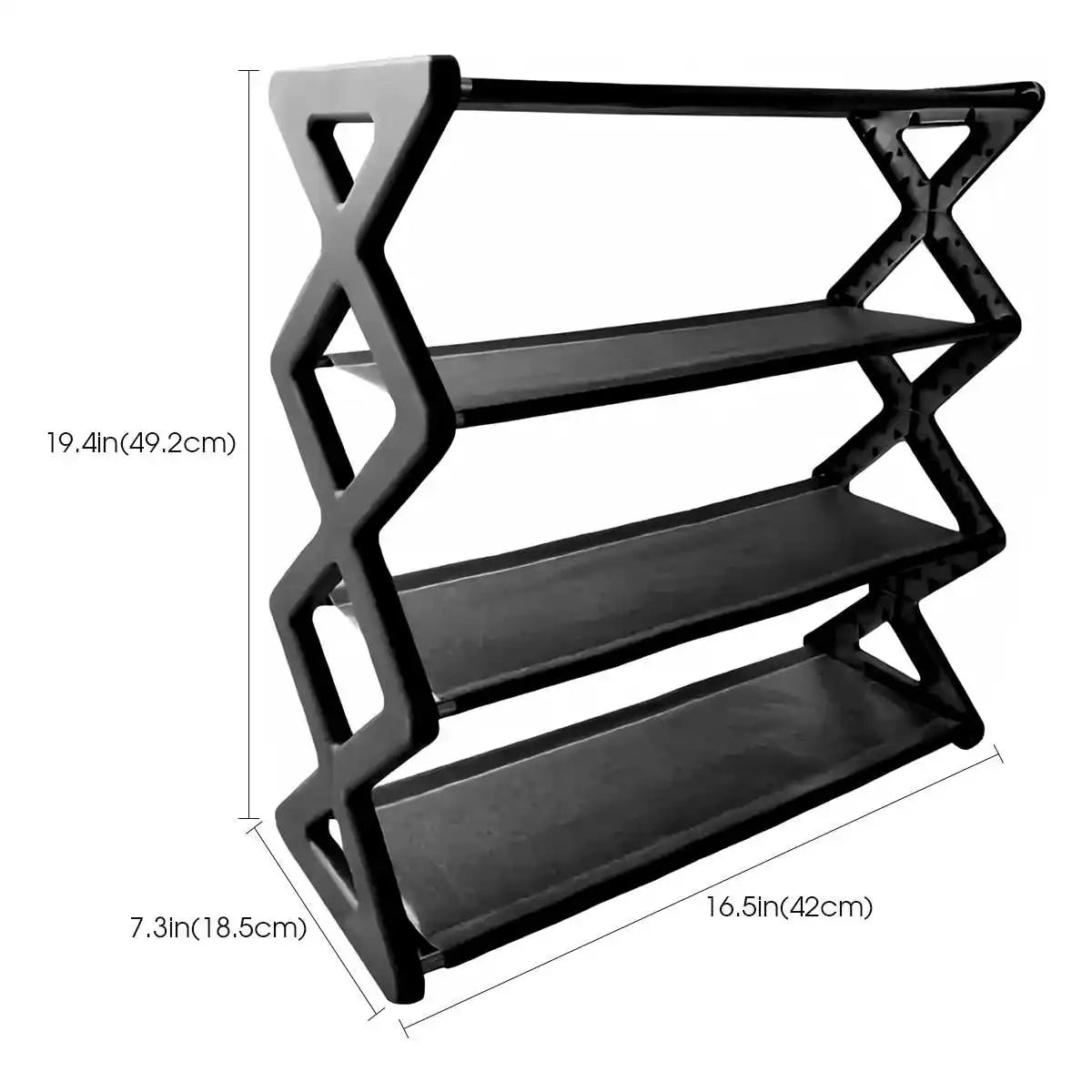 4-Tier X-Shaped Shoe Rack – Foldable Dustproof Organizer for Entryway & Bedroom