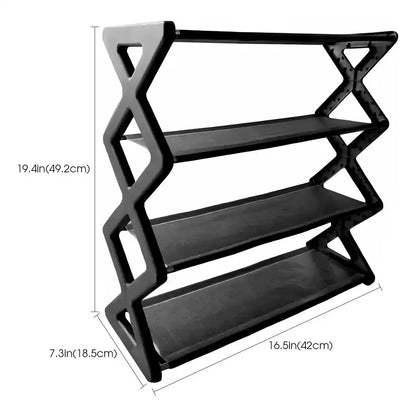 4-Tier X-Shaped Shoe Rack – Foldable Dustproof Organizer for Entryway & Bedroom