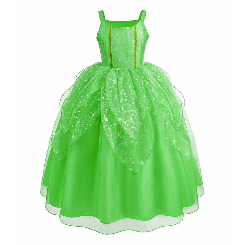 Girls Princess Dress Elsa Anna Kids Cosplay Costume