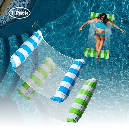 Floating Water Hammock – Foldable Inflatable Pool Float Lounger