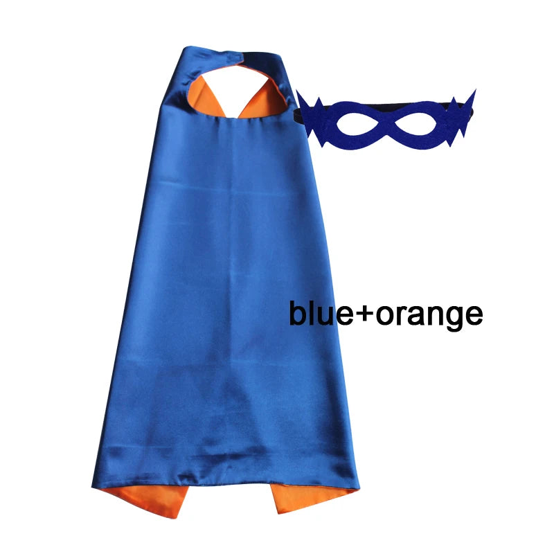 Kids Superhero Cape with Mask Reversible Satin Costume