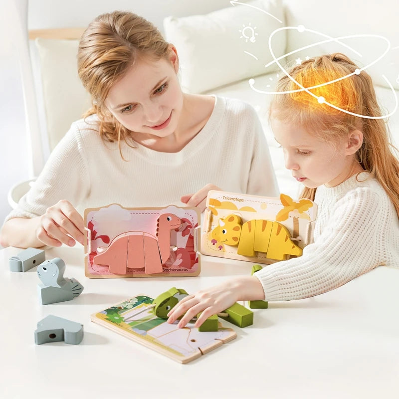 Wooden Animal Threading Toy for Toddlers