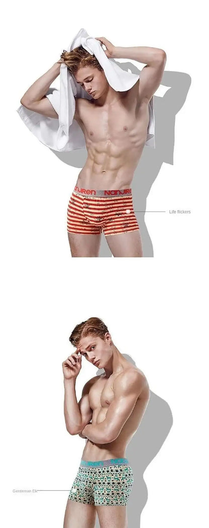 Men's Cotton Boxer Shorts 4PCS Breathable Printed Underwear