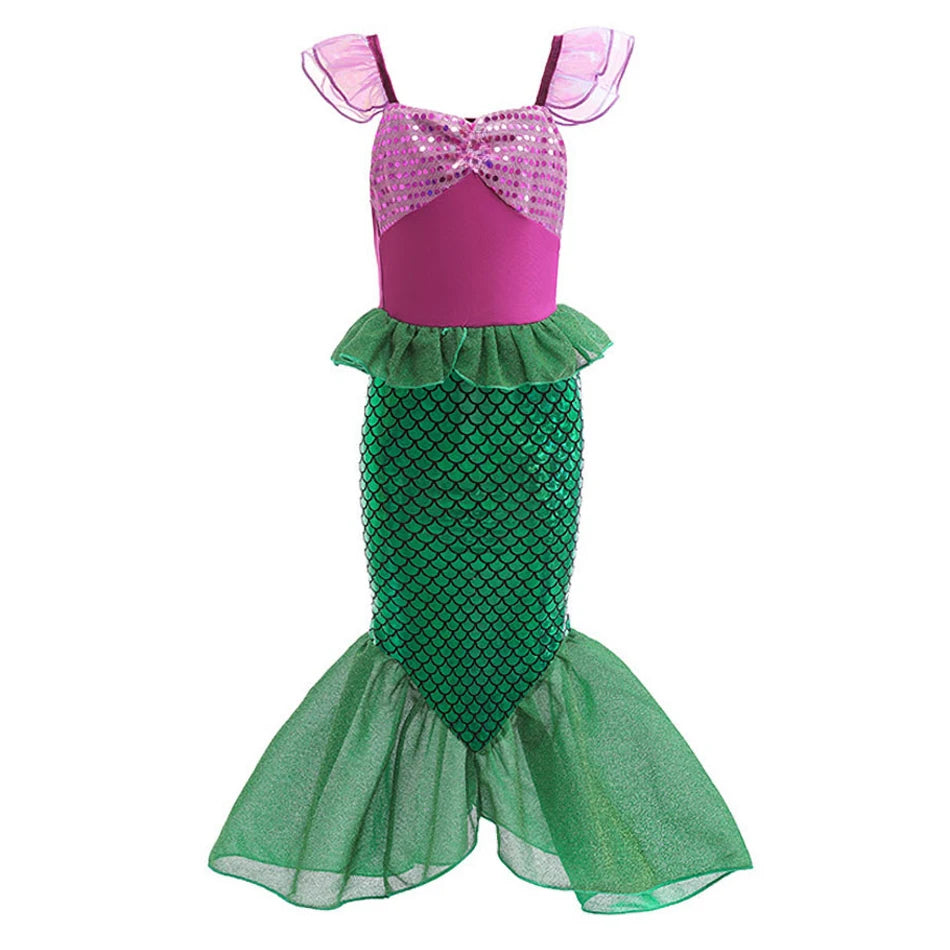 Girls Princess Dress Elsa Anna Kids Cosplay Costume